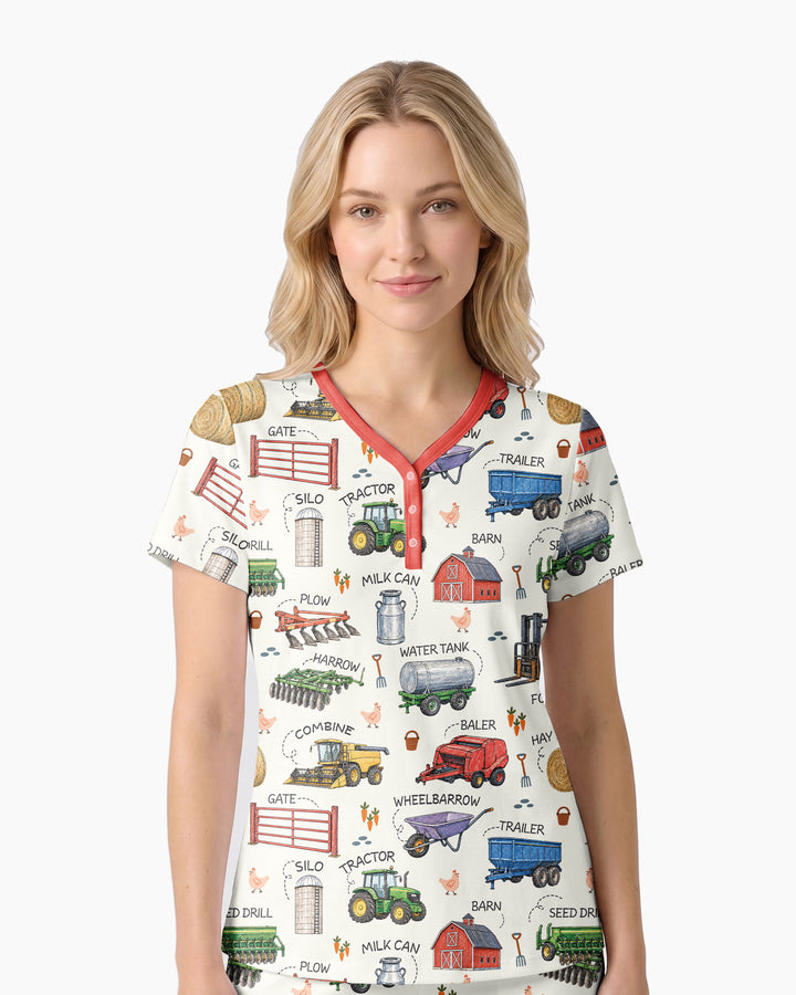 Little Farmer Bamboo Women Short Sleeve Short Pajama Set