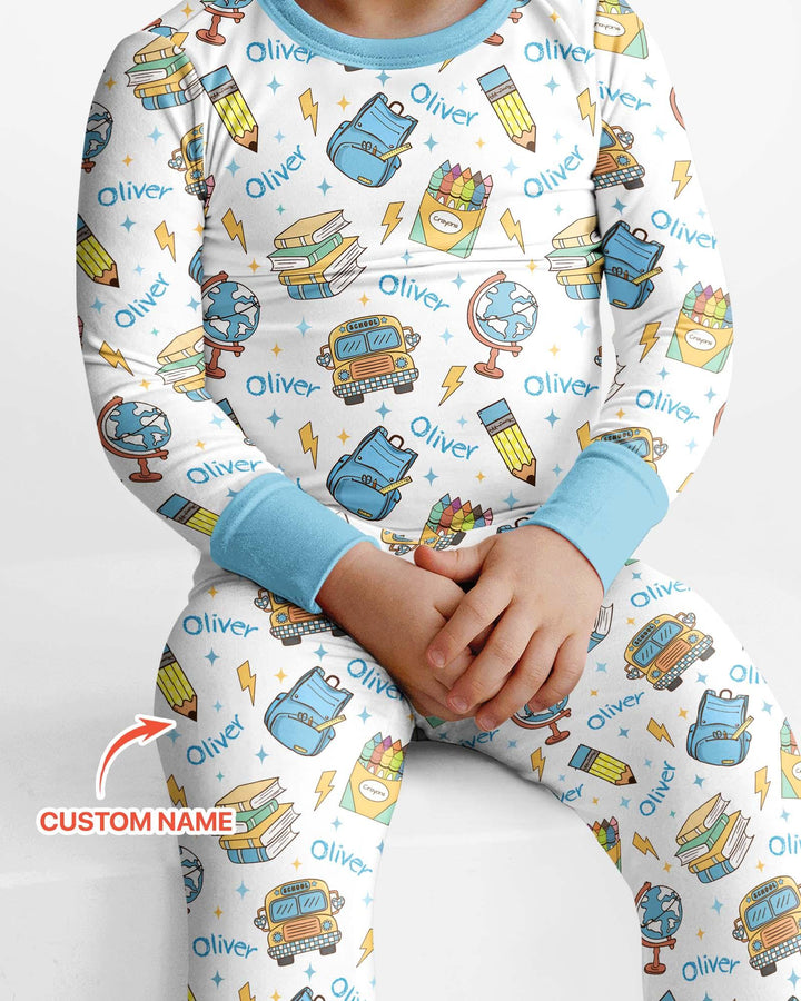 Zweiteiliges Langarm-Pyjama-Set mit Sommerfrüchten