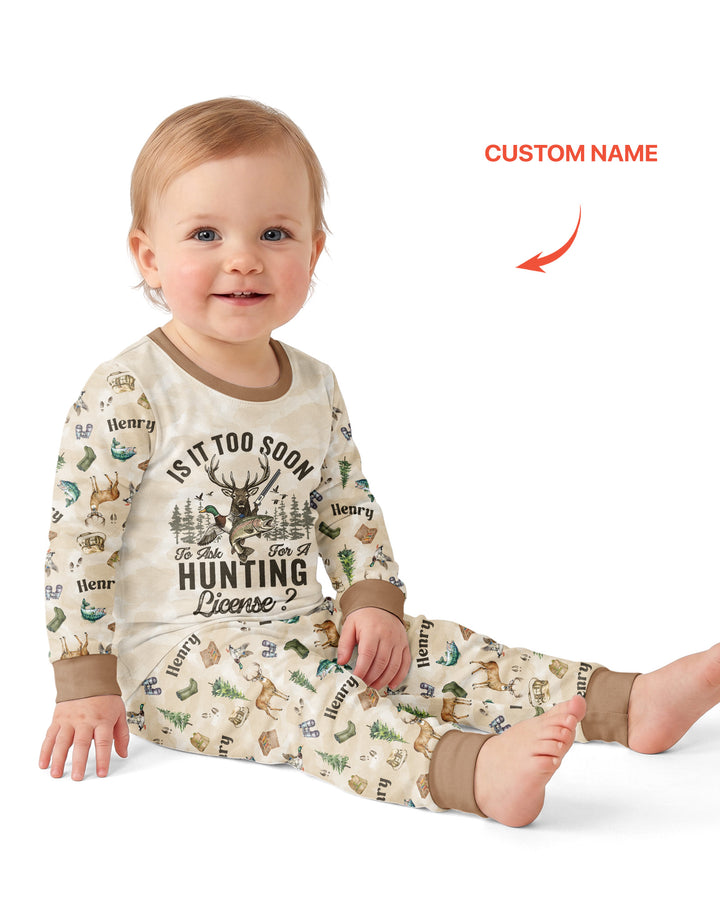 Personalized Funny Hunting Bamboo Two Piece Short Sleeve Pajama Set