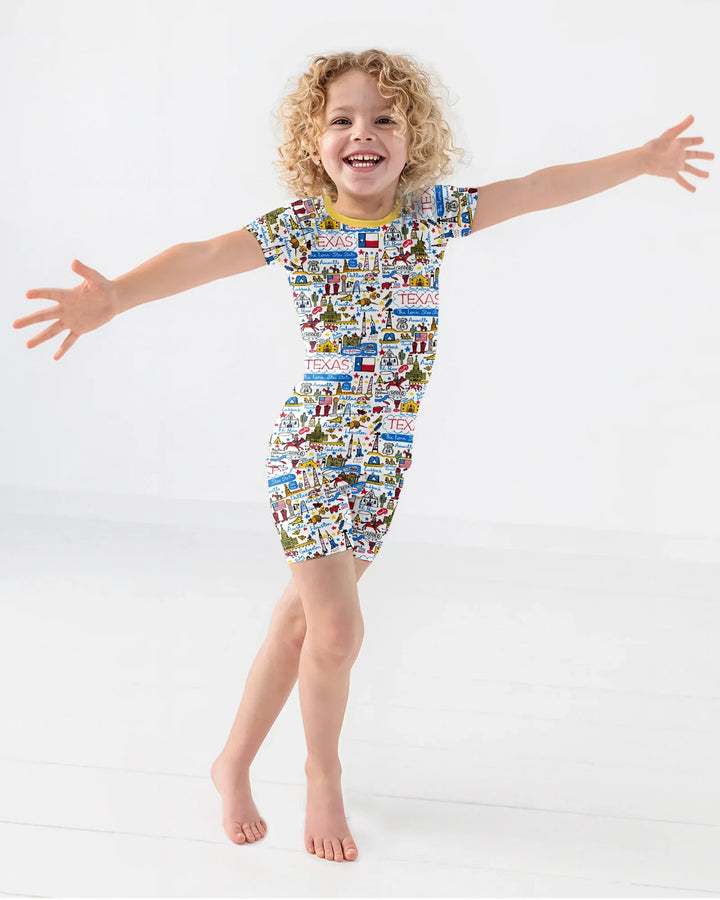 Template Zweiteiliges Pyjama-Set mit kurzen Ärmeln und Shorts