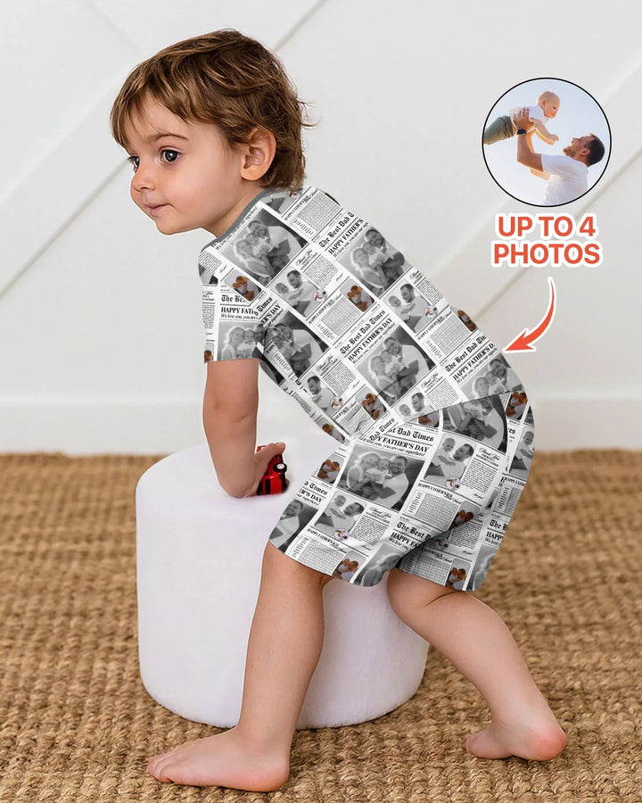 Zweiteiliges Pyjama-Set mit kurzen Ärmeln und Shorts im Sommer-Design
