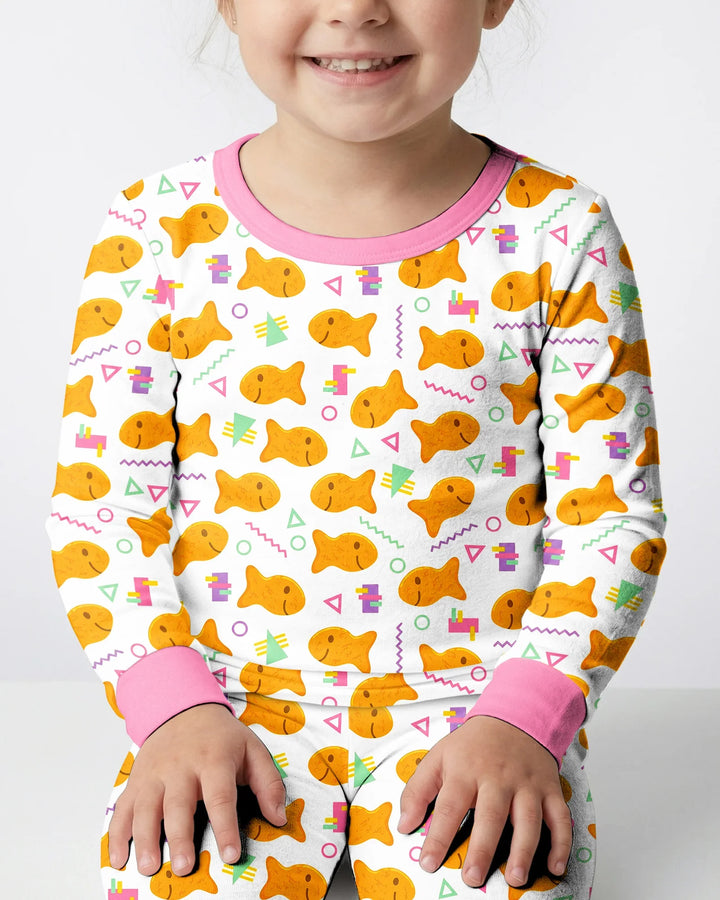 Zweiteiliges Langarm-Pyjama-Set mit Sommerfrüchten