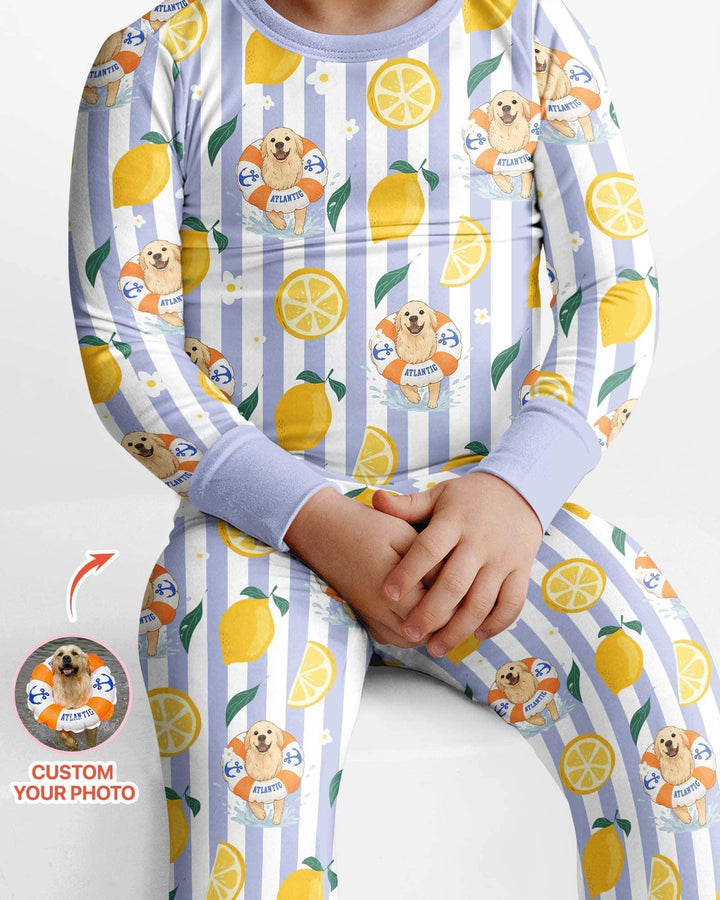 Zweiteiliges Langarm-Pyjama-Set mit Sommerfrüchten
