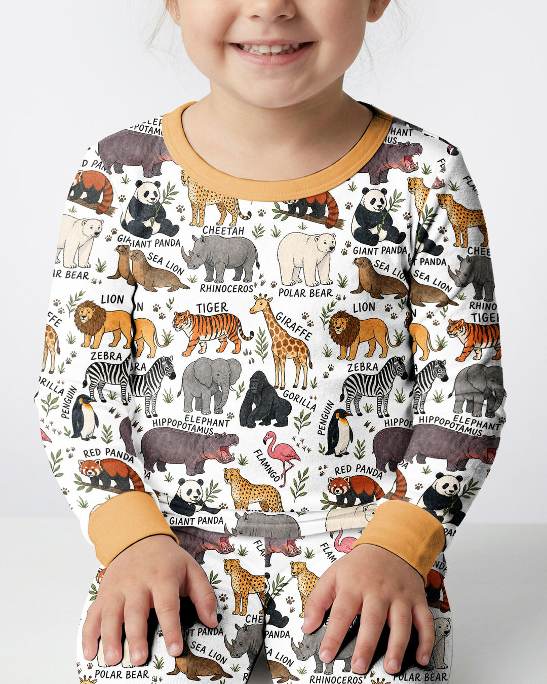 Zoo Animal Bamboo Two Piece Long Sleeve Pajama Set