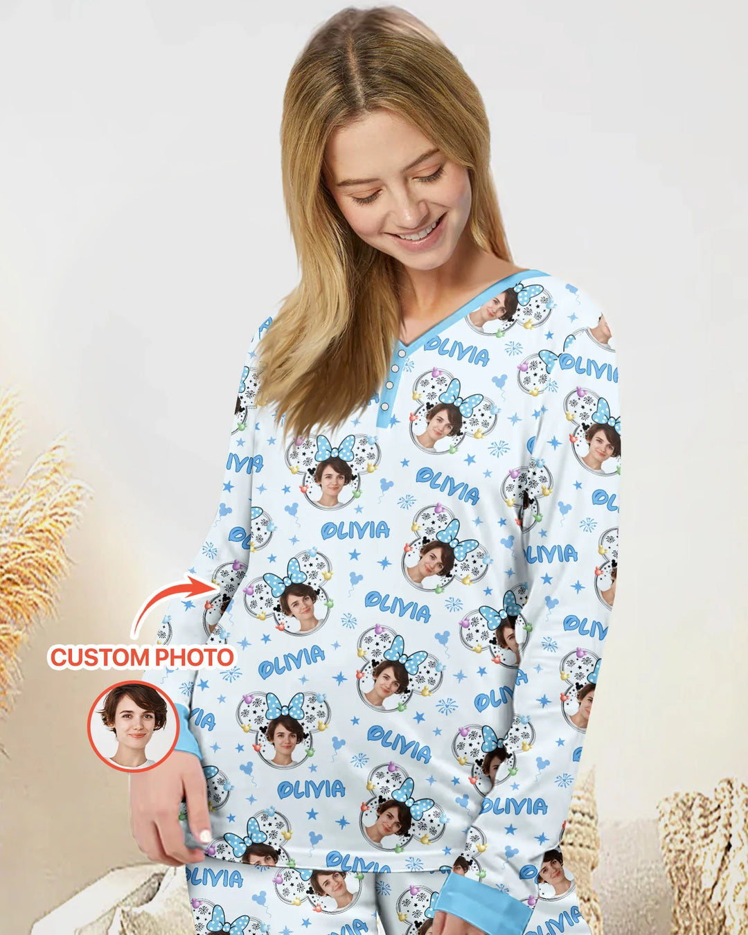 Template Damen Pyjama-Set aus personalisiertem Bambus
