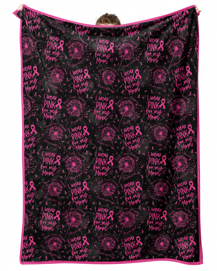 I Wear Pink For My Mom Bamboo Blanket