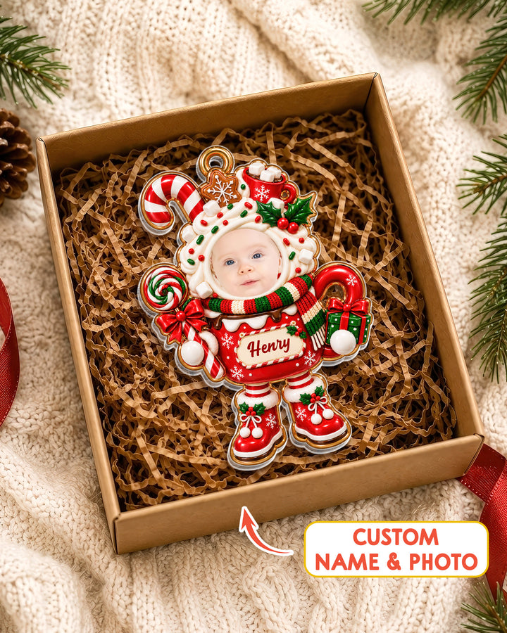 Candy Cane Cutie Acrylic Ornament