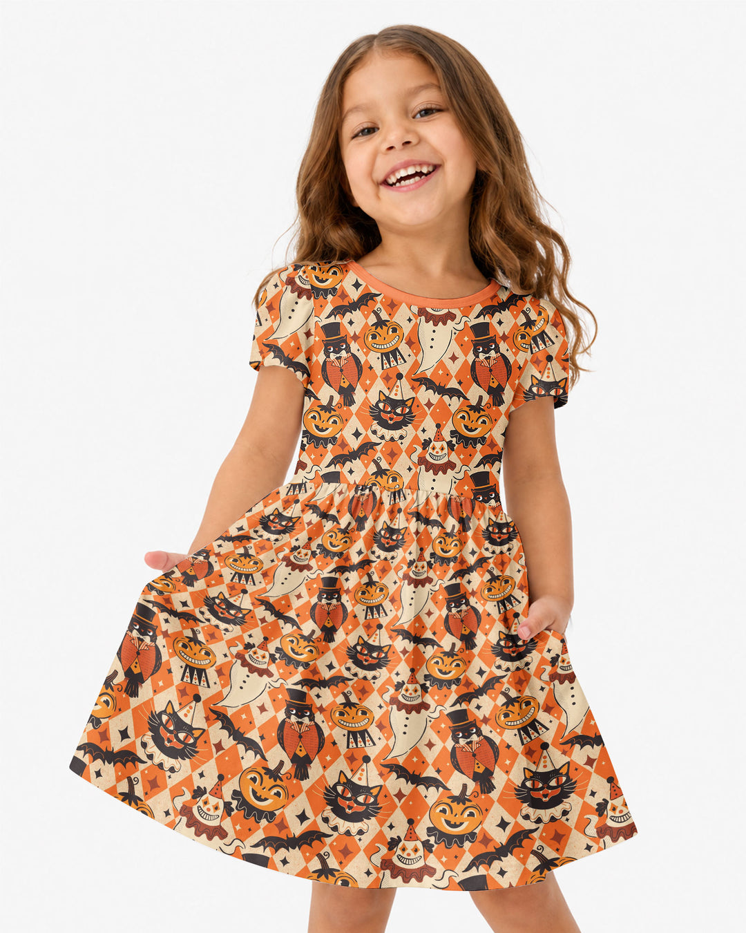 Vintage Halloween Carnival Bamboo Twirl Dress