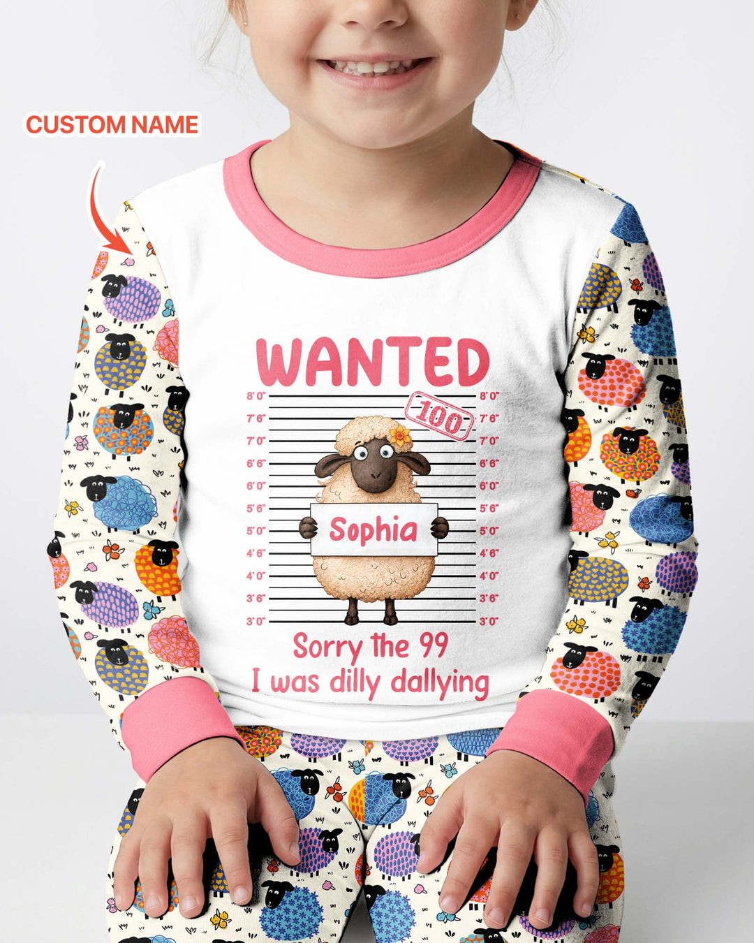 The Lost Sheep Custom Name Bamboo Two Piece Long Sleeve Pajama Set