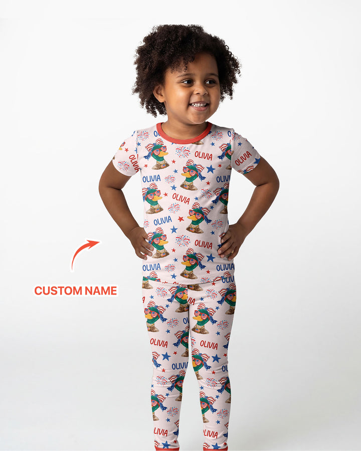 Zweiteiliges, kurzärmliges Pyjama-Set mit Marienkäfern