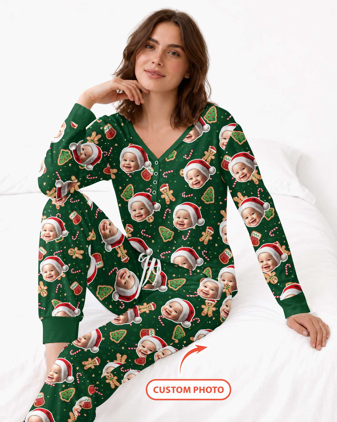 Custom Photo Funny Family Bamboo Women Pajama Set