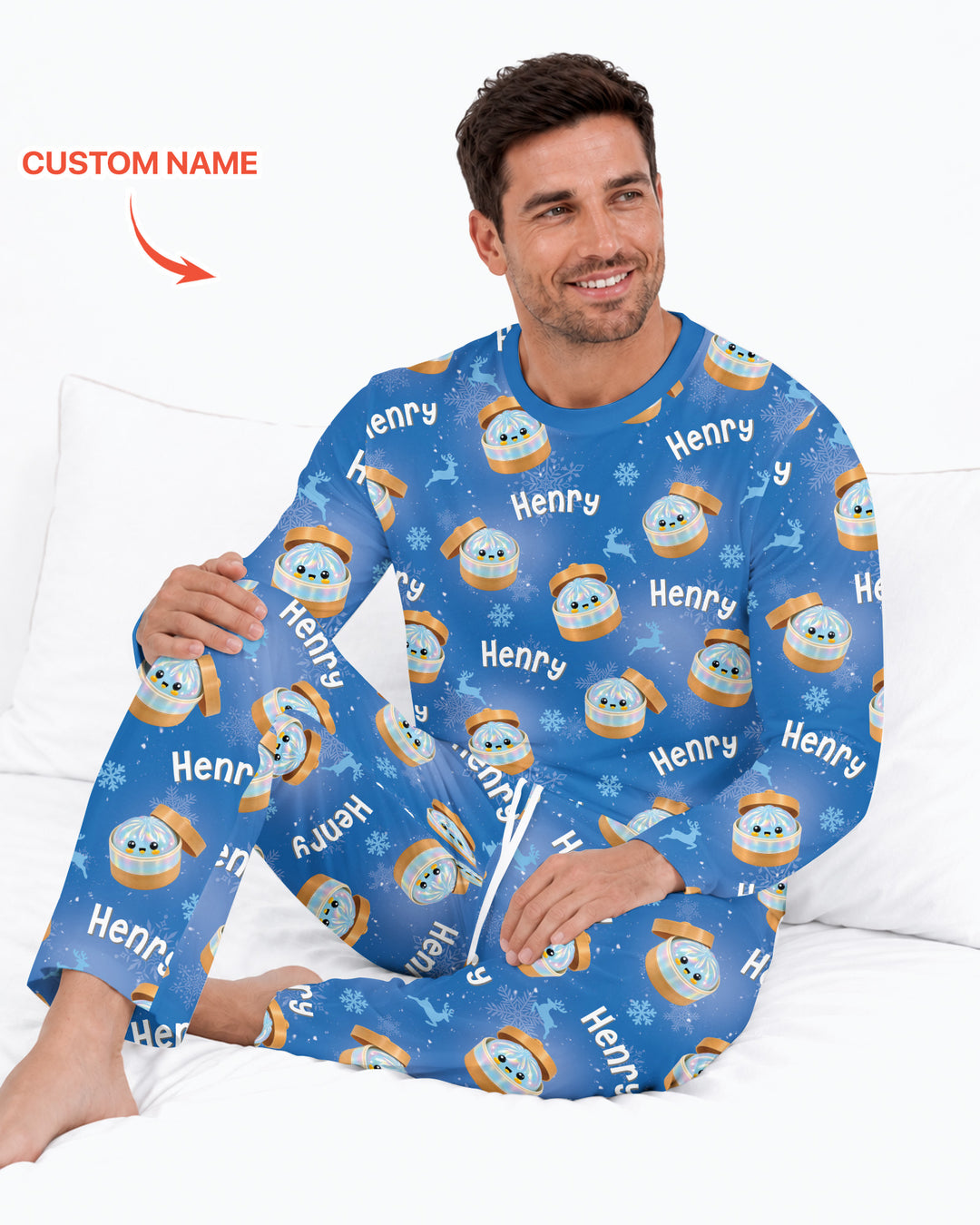 Christmas Cutie Dumpling Bamboo Men's Pajama Set