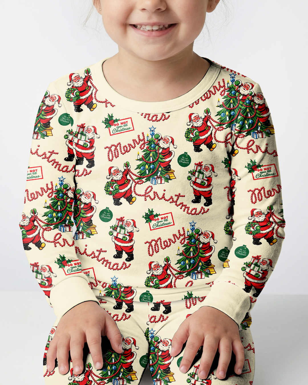 Funny Christmas Santa Bamboo Two Piece Long Sleeve Pajama Set
