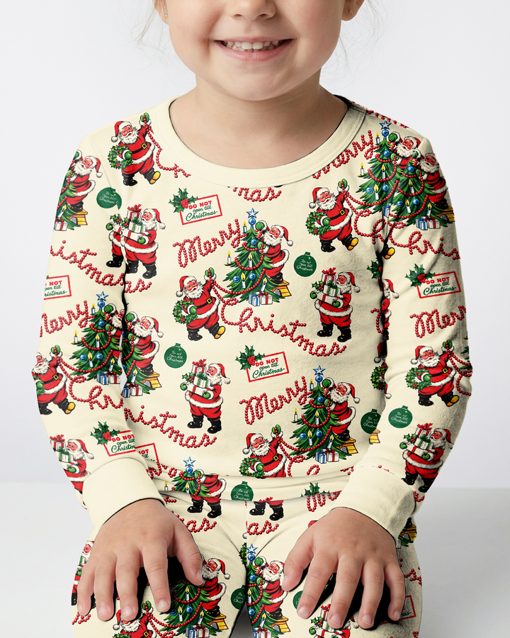 Funny Christmas Santa Bamboo Two Piece Long Sleeve Pajama Set