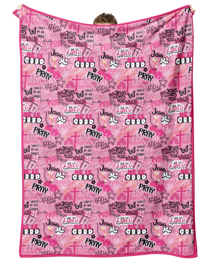 Pink Faith & Grace Bamboo Blanket