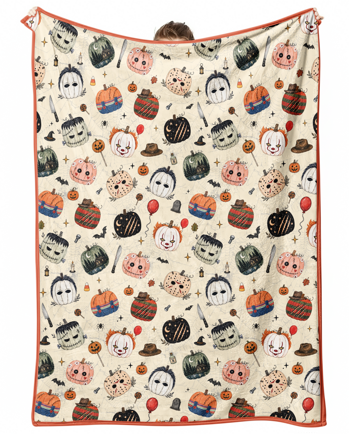 Horror Movie Pumpkins Bamboo Blanket