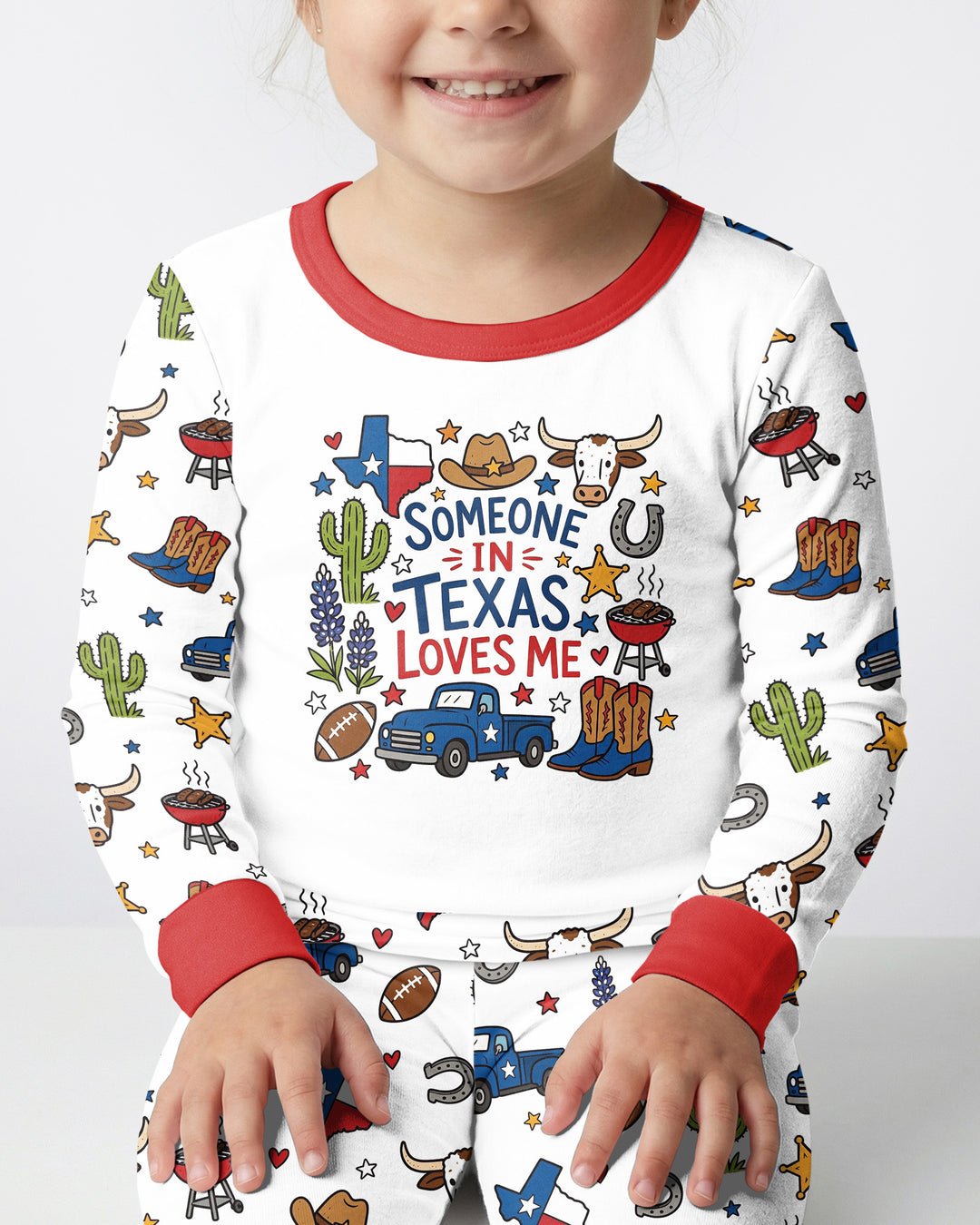 Someone in Texas Loves Me Bamboo Two Piece Long Sleeve Pajama Set