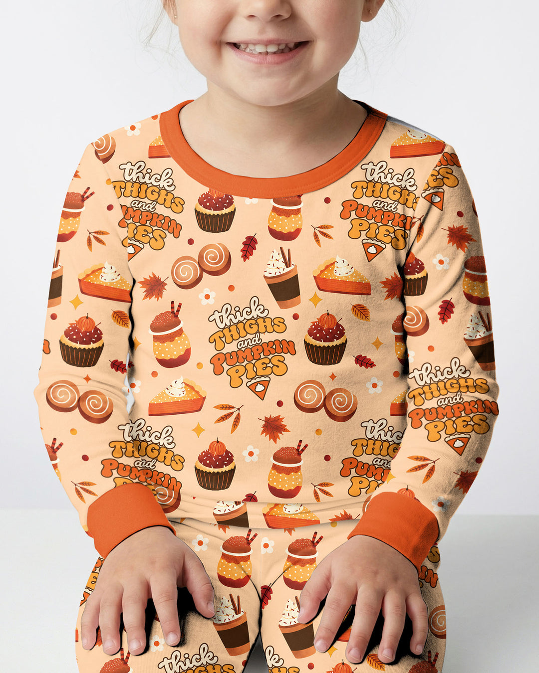 Thick Thighs and Pumpkin Pies Bamboo Two Piece Long Sleeve Pajama Set