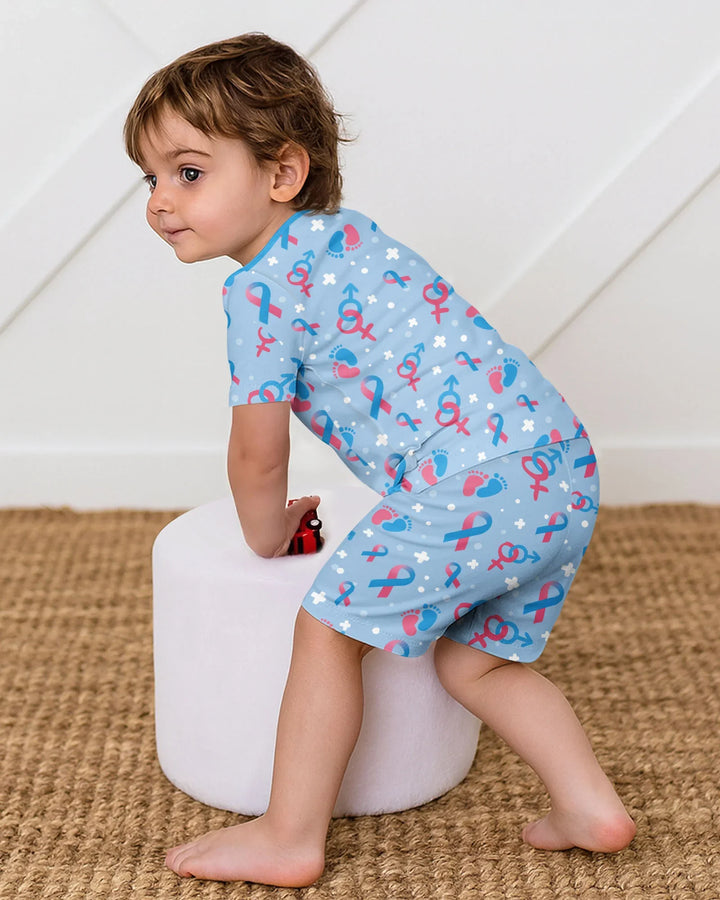 Template Zweiteiliges Pyjama-Set mit kurzen Ärmeln und Shorts