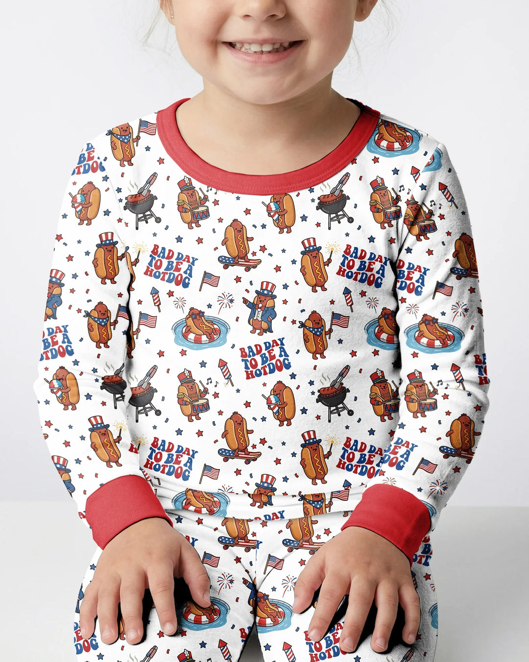 Zweiteiliges Langarm-Pyjama-Set mit Sommerfrüchten