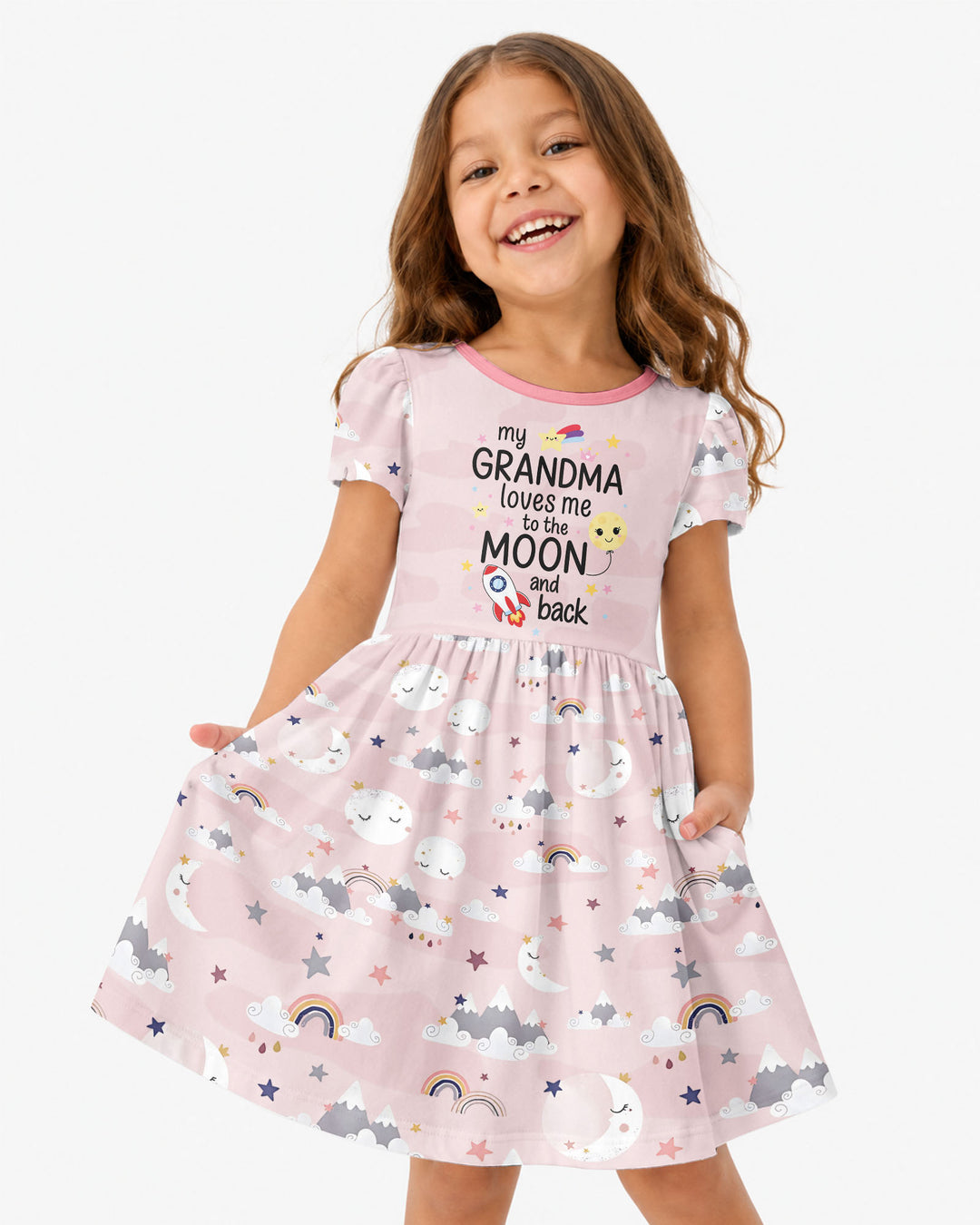 My Grandma Loves Me To The Moon And Back Bamboo Twirl Dress