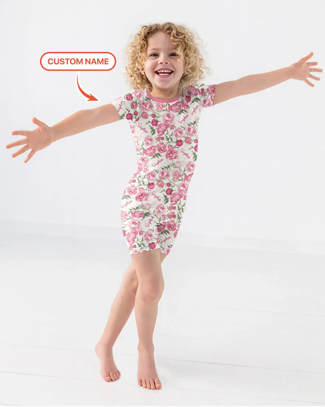 Zweiteiliges Pyjama-Set mit kurzen Ärmeln und Shorts im Sommer-Design