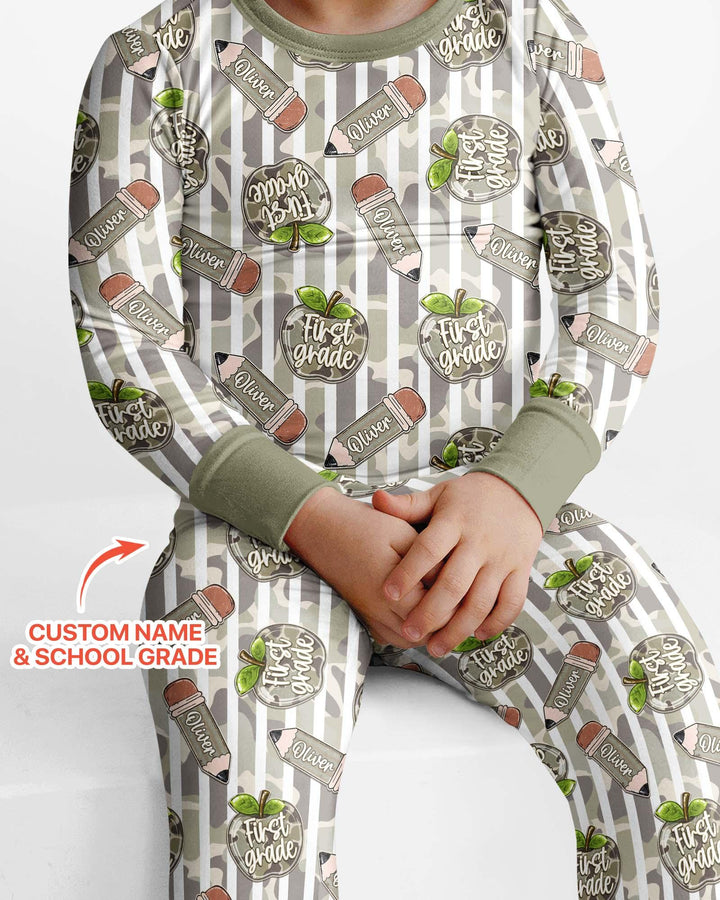 Zweiteiliges Langarm-Pyjama-Set mit Sommerfrüchten