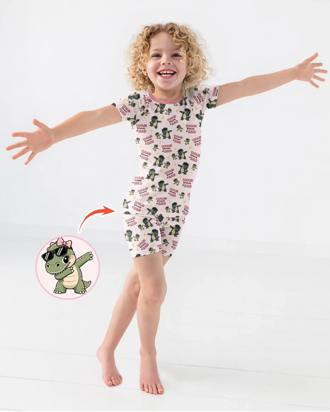 Zweiteiliges Pyjama-Set mit kurzen Ärmeln und Shorts im Sommer-Design