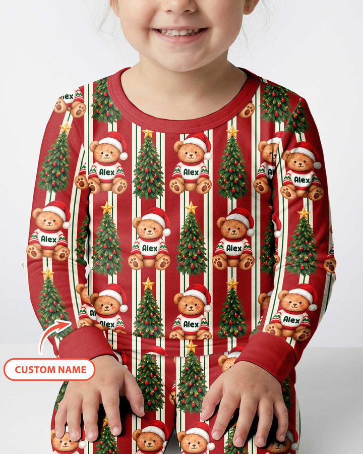 Christmas Bear Bamboo Two Piece Long Sleeve Pajama Set