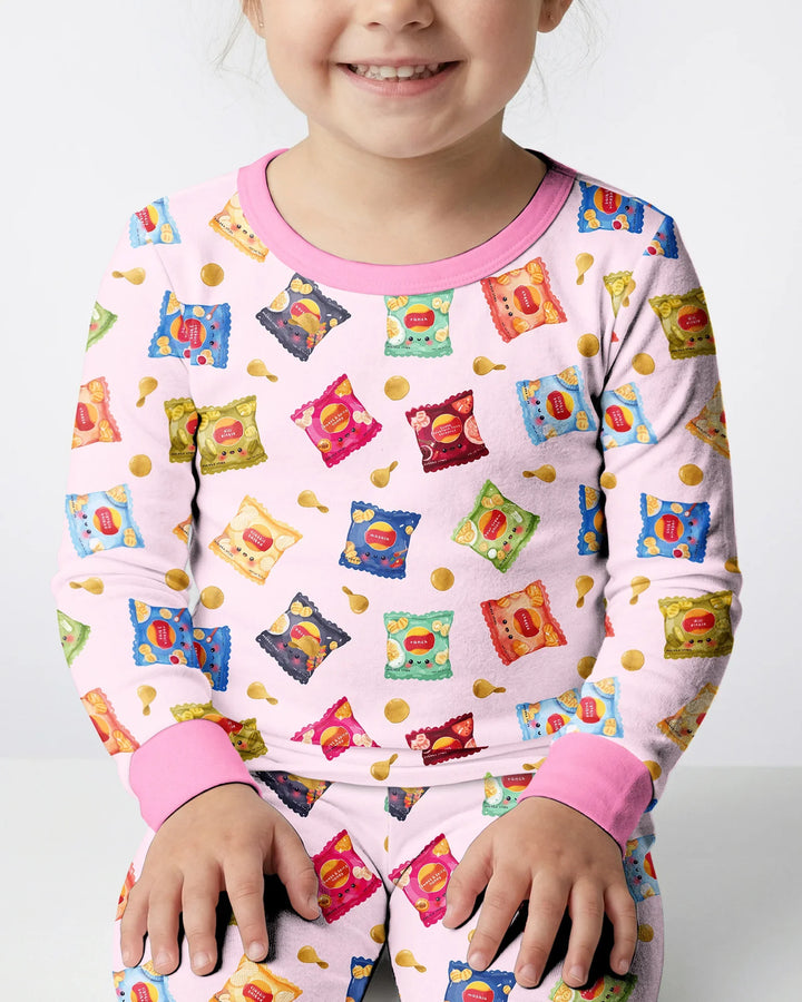 Zweiteiliges Langarm-Pyjama-Set mit Sommerfrüchten