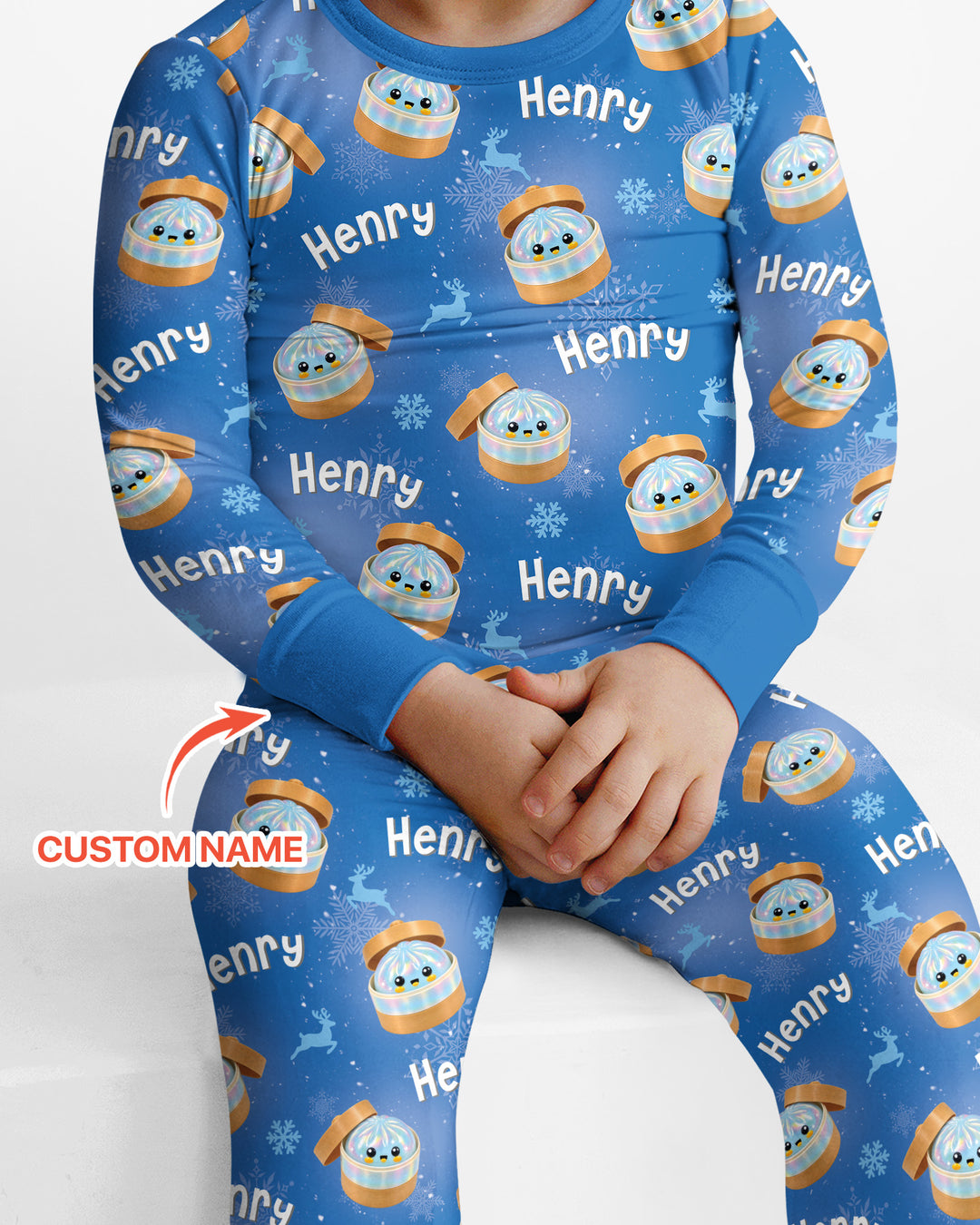 Christmas Cutie Dumpling Bamboo Two Piece Long Sleeve Pajama Set