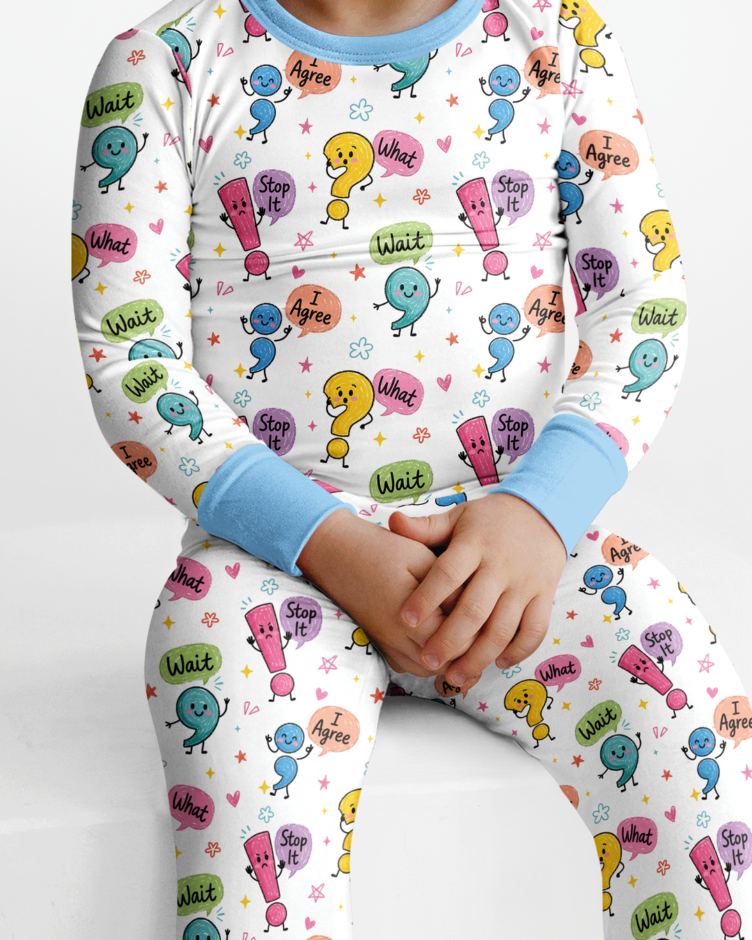 Punctuation Emotion Two Piece Long Sleeve Pajama Set