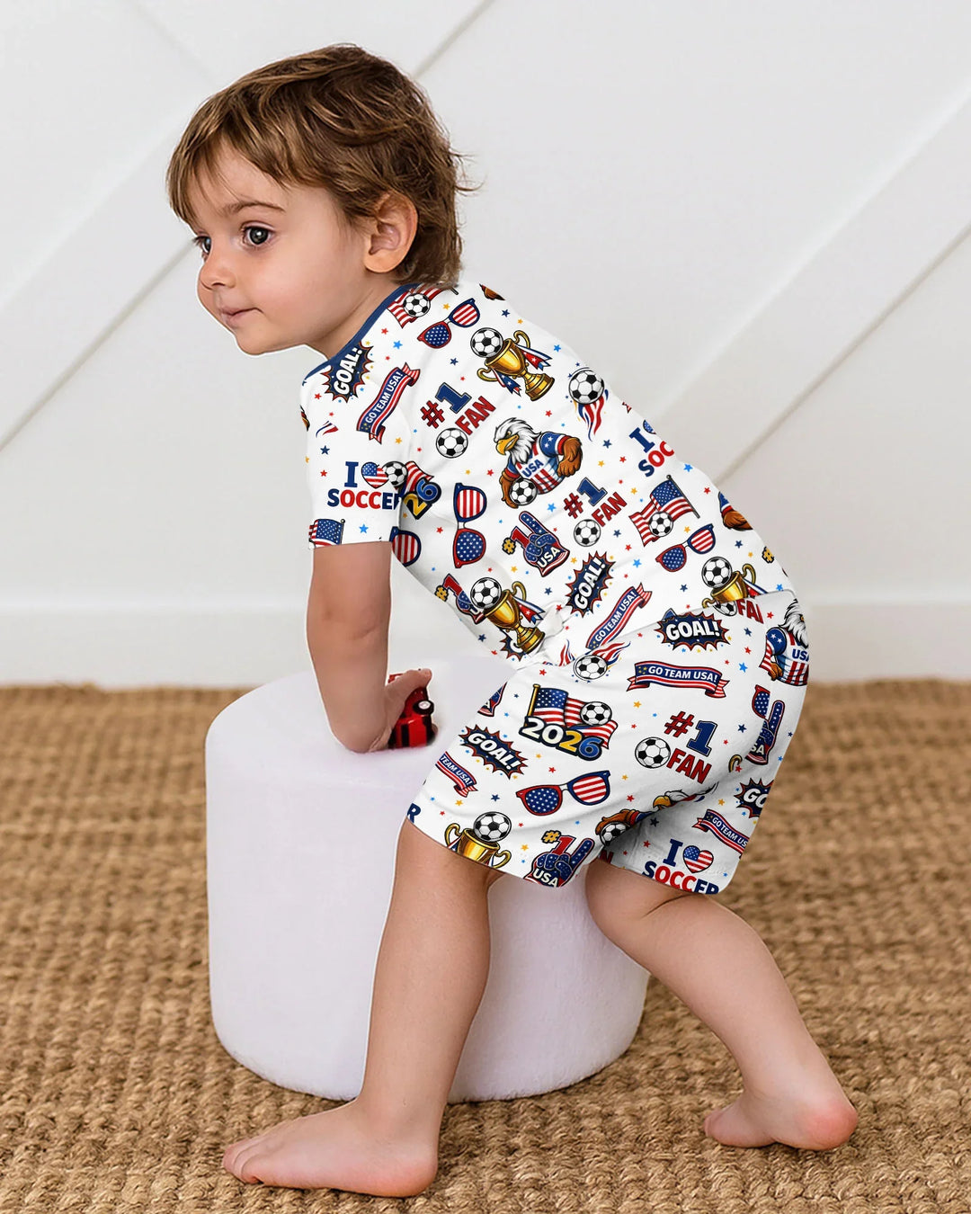 Schlafanzug-Set zweiteilig, kurze Ärmel, kurze Hose, Bambus