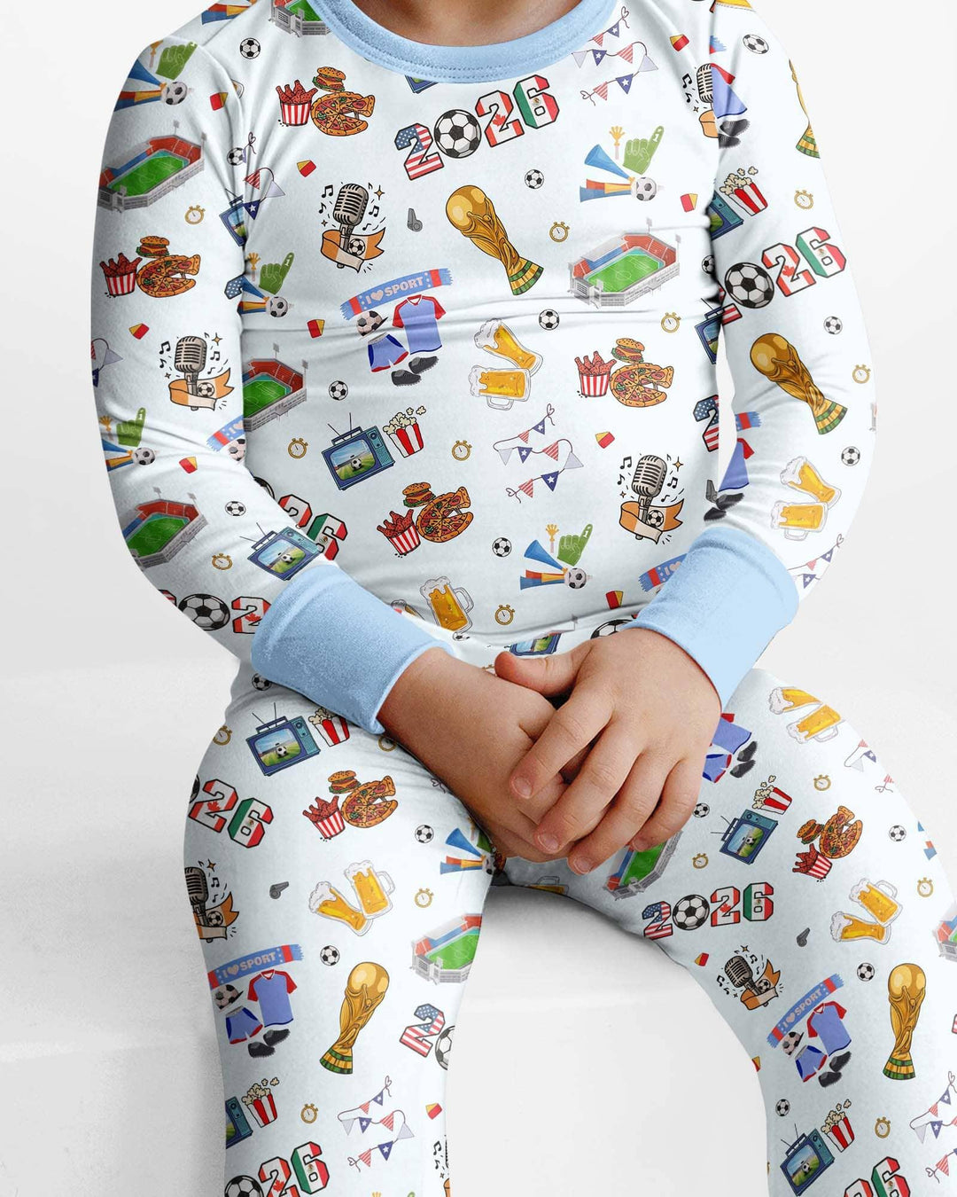 Zweiteiliges Langarm-Pyjama-Set mit Sommerfrüchten
