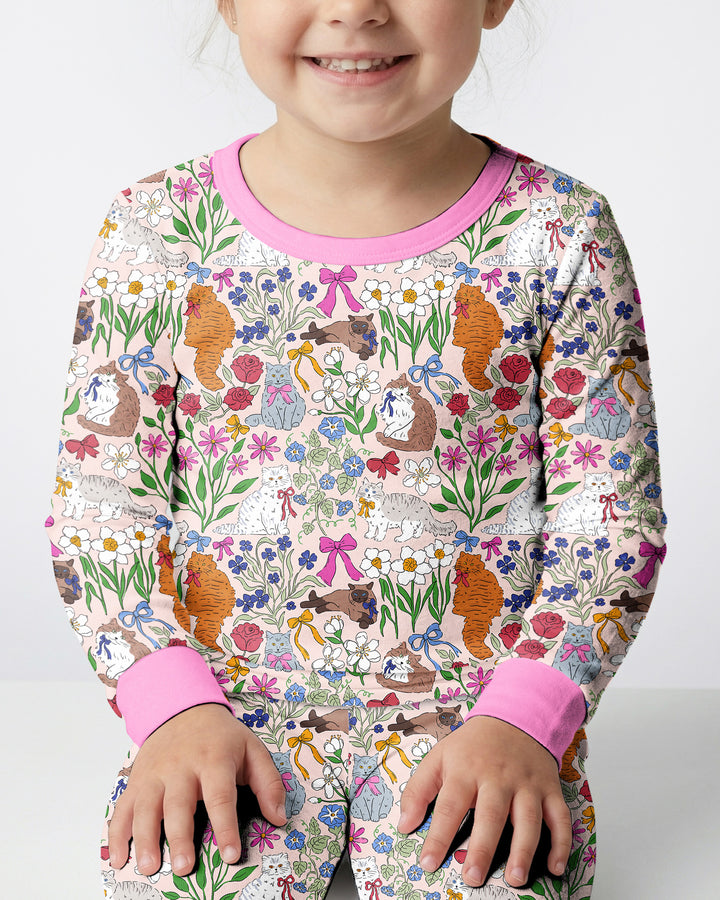 Zweiteiliges Langarm-Pyjama-Set mit Sommerfrüchten
