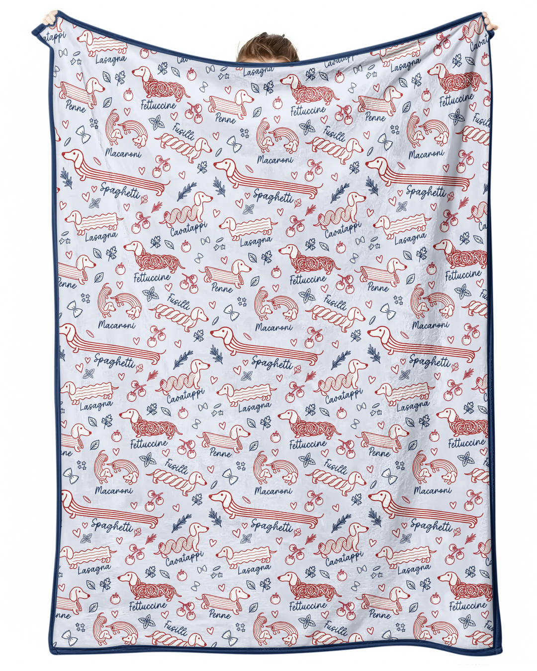Funny Dachshund Pasta Pups Bamboo Blanket