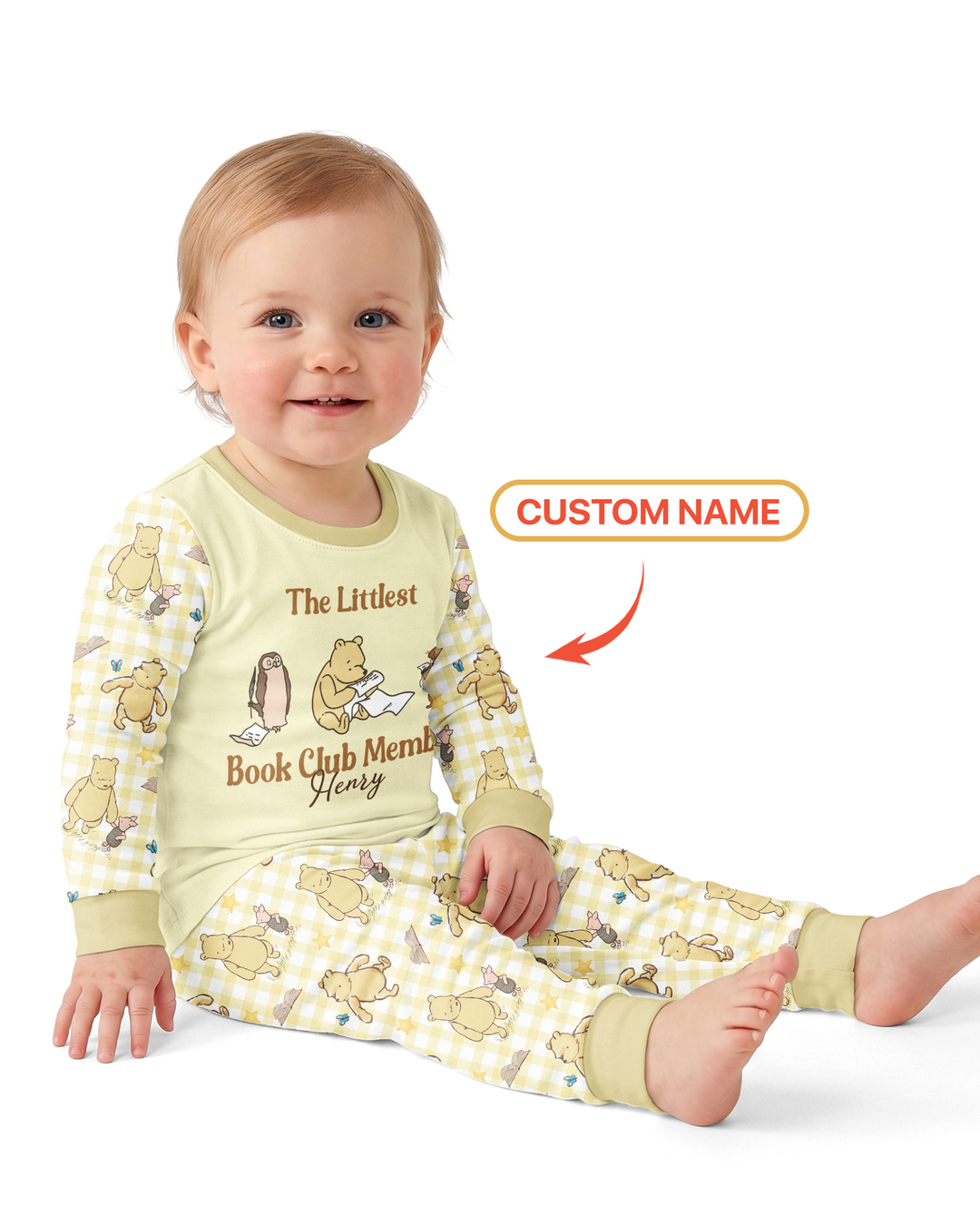 Custom Name Littlest Book Club Member Bamboo Two Piece Long Sleeve Pajama Set