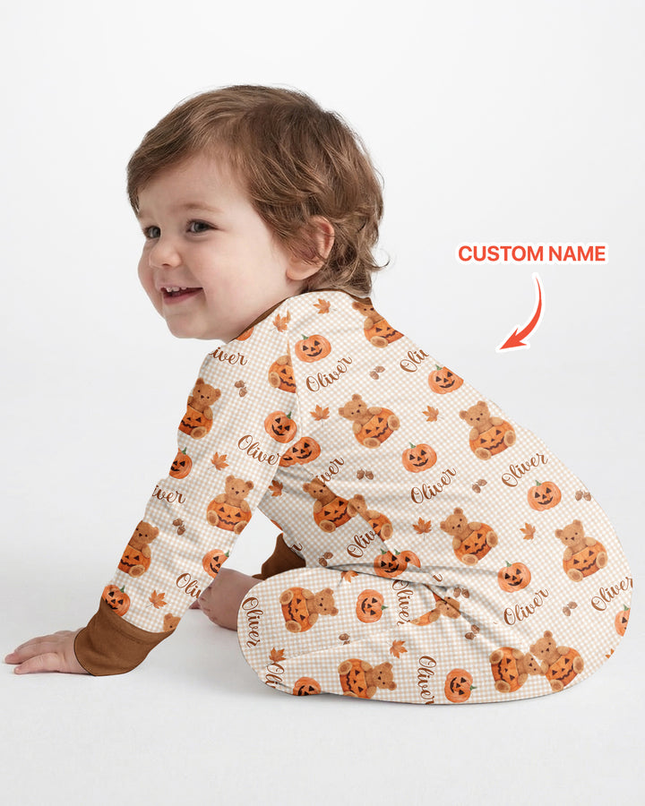 Custom Name Pumpkin Teddy Bamboo Convertible Zippy