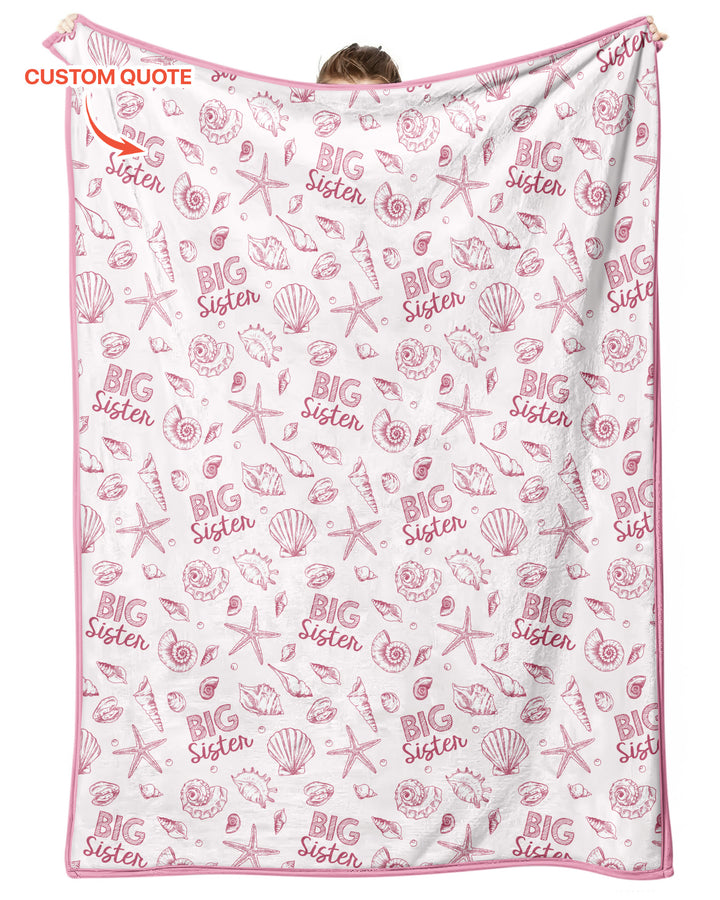 Coquette Seashell Matching Sibling Bamboo Blanket