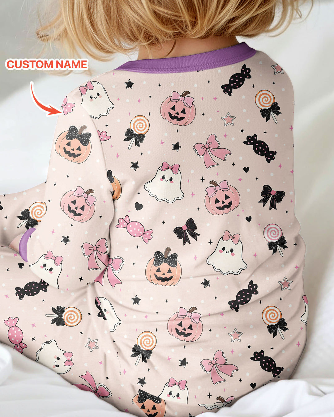 Custom Name Cute Ghost My First Halloween  Bamboo Convertible Zippy