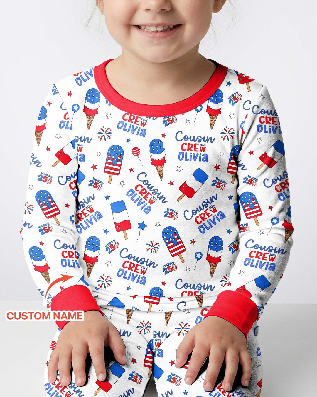 Zweiteiliges Langarm-Pyjama-Set mit Sommerfrüchten