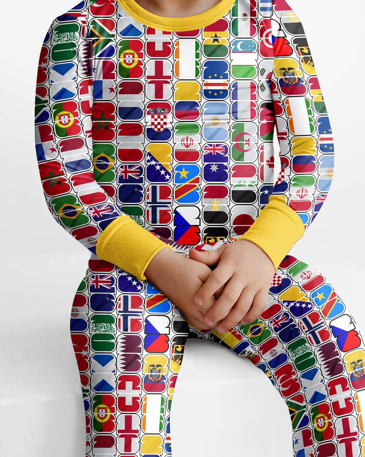Zweiteiliges Langarm-Pyjama-Set mit Sommerfrüchten