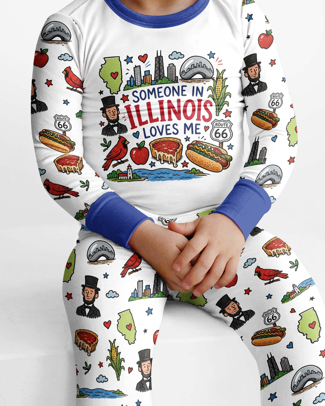 Someone in Illinois Loves Me Bamboo Two Piece Long Sleeve Pajama Set