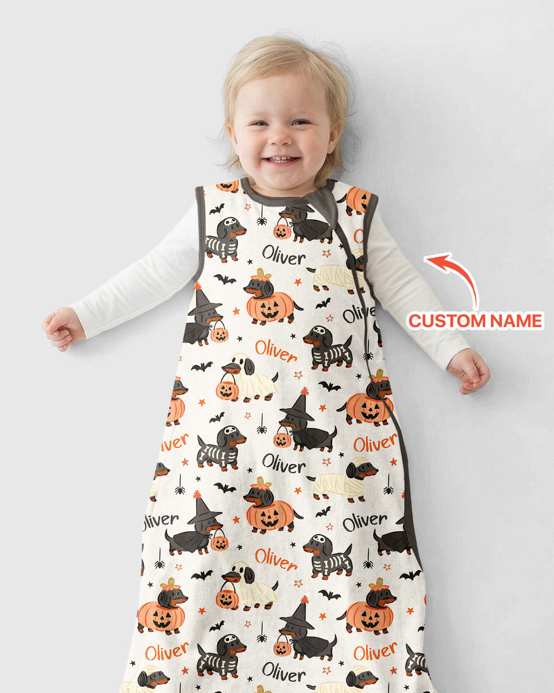 Orange and Black Dachshund Bamboo Sleep Bag