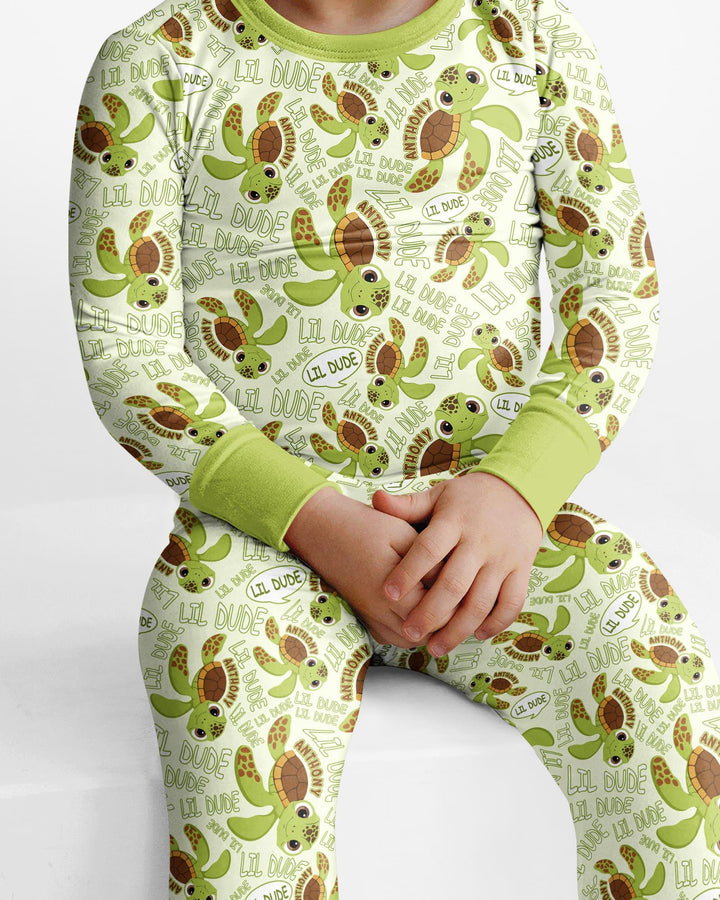 Zweiteiliges Langarm-Pyjama-Set mit Sommerfrüchten