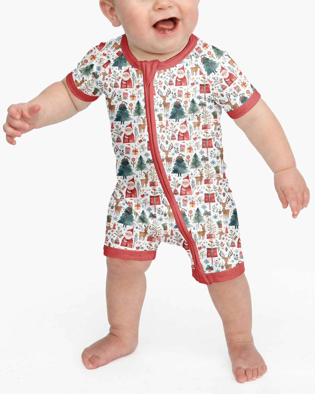 Christmas Tree Santa Bamboo Shorty Zippy