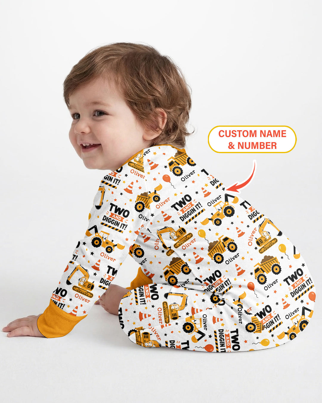 Personalized Birthday Construction Truck Diggin It Bamboo Convertible Zippy