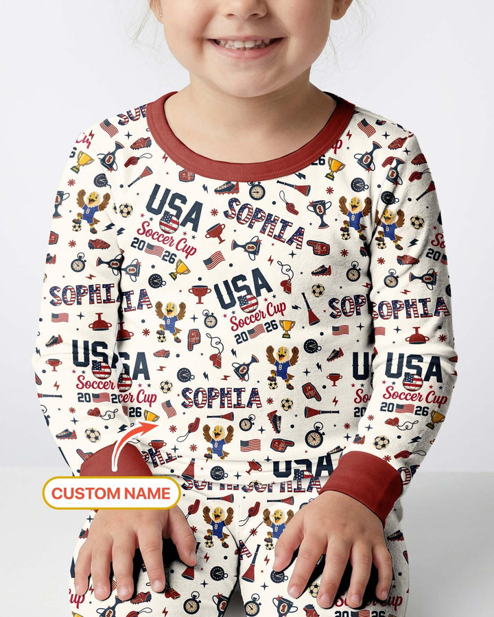 My First Soccer Cup 2026 Bamboo Two Piece Long Sleeve Pajama Set