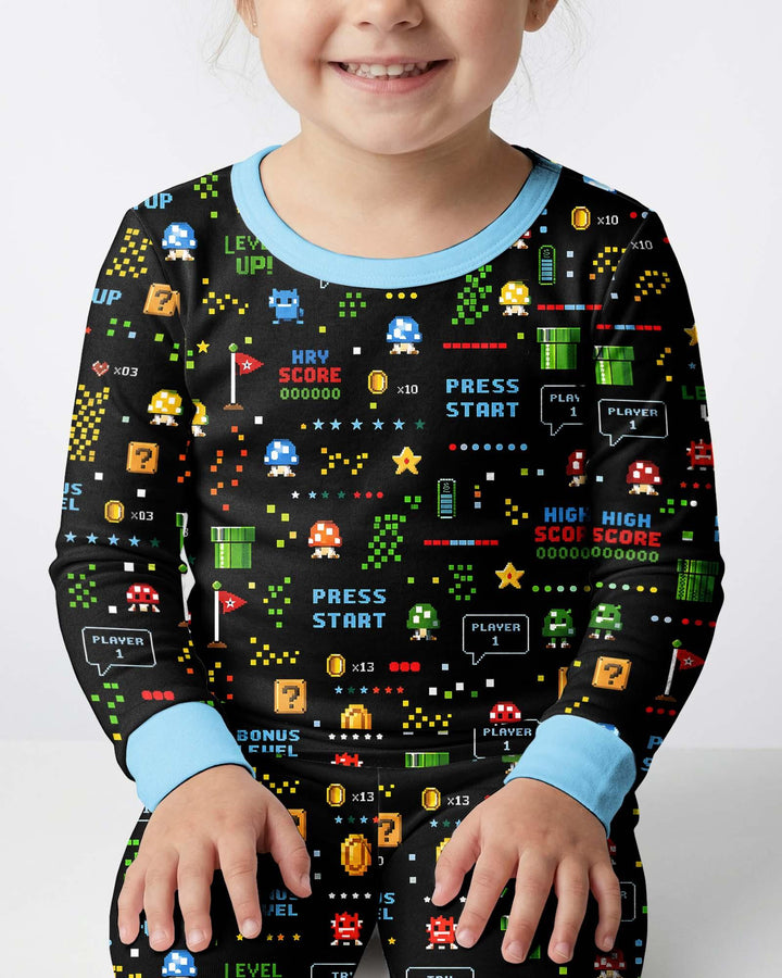 Zweiteiliges Langarm-Pyjama-Set mit Sommerfrüchten