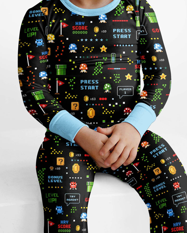 Zweiteiliges Langarm-Pyjama-Set mit Sommerfrüchten